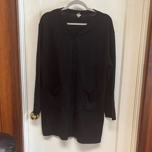 Classic Black Button-Up Cardigan